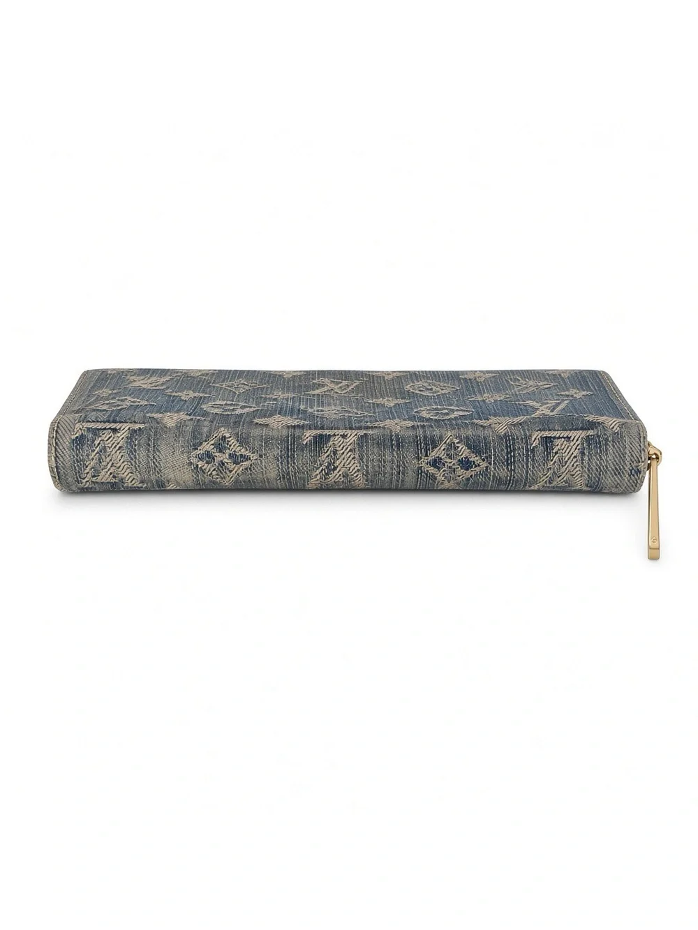 Louis Vuitton Denim Monogram Zip-Around Wallet in Distressed Blue